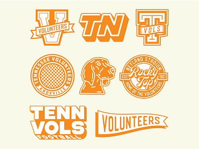 Tennessee Volunteers badge badge design football illustrator logo procreate retro simple sports tennessee tn vector vintage vols volunteers