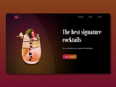 Bar rose - main screen concept design ux|ui designer баннер веб дизайнер