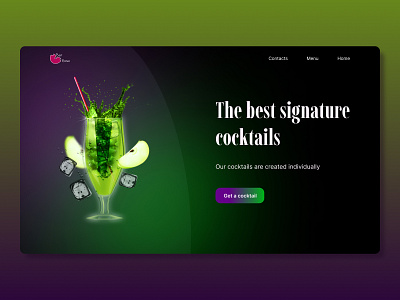 Bar rose - main screen concept design ux|ui designer баннер веб дизайнер