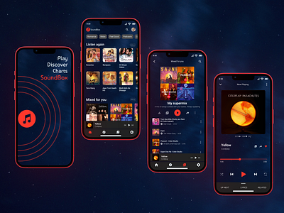 SoundBox - Music streaming app UI Kit app graphic design illustration ui