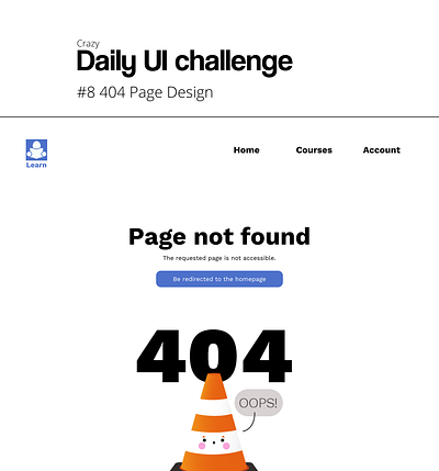 Daily UI Challenge #8 404 page design 404 page design dailyui ui ux