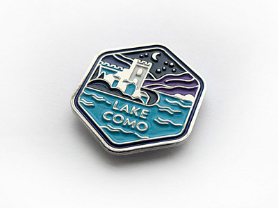 Readwise.io Travel Pins — Lake Como art branding design graphic design illustration italy lake como logo moon night stars vector water