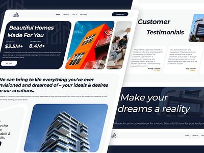 Real Estate Agency Landing Page agency animation building clean house interior design landing page landing page animation minimalist modern motion graphics real estate real estate landing page real estate website ui ux web design website website agency website design