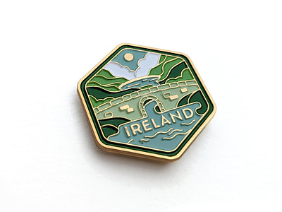 Readwise.io Destination Pins — Ireland art brand branding design enamel graphic design idea illustration ireland logo merch pin vector water