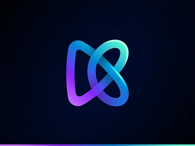 K letter - infinity play 7gone branding gradient icon infinity k letter knot letter mark logo marketing media minimalistic motion play playful rounded symbol