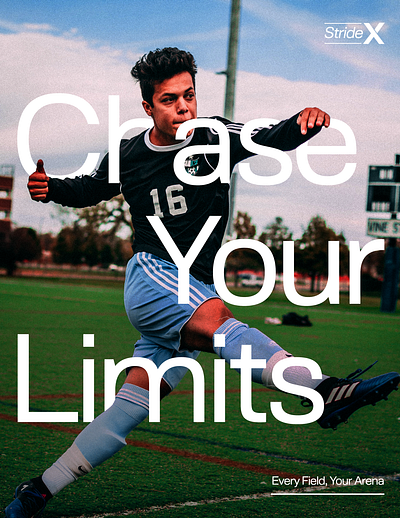 Chase Your Limits • StrideX (Practice Project) advertising graphic design photoshop poster design sports poster