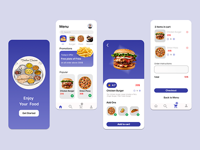Foody - Mobile app UI/UX design adobe xd app design design figma food app food ui food ux mobile ui design ux design