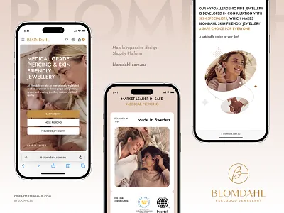 Blomdahl Australia - Mobile Responsive blomdahl blomdahl australia ear piercing ecommerce jewellery medical jewellery mobile mobile reponsive nose piercing shop shopify ui website