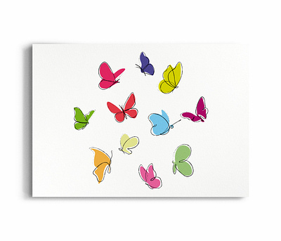 Colored Butterflies butterflies butterfly colored cute design gentle insect lineart pattern printed rainbow summer watercolor