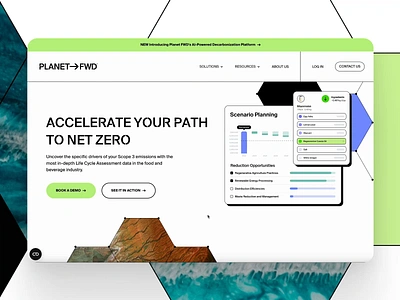 PlanetFWD Website ai animation brand design branding design agency icon illustration modern net zero product product mockups ui web design web designer webflow website