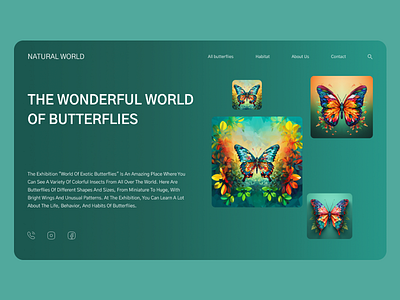 website of the wonderful world of butterflies app design graphic design ui ux