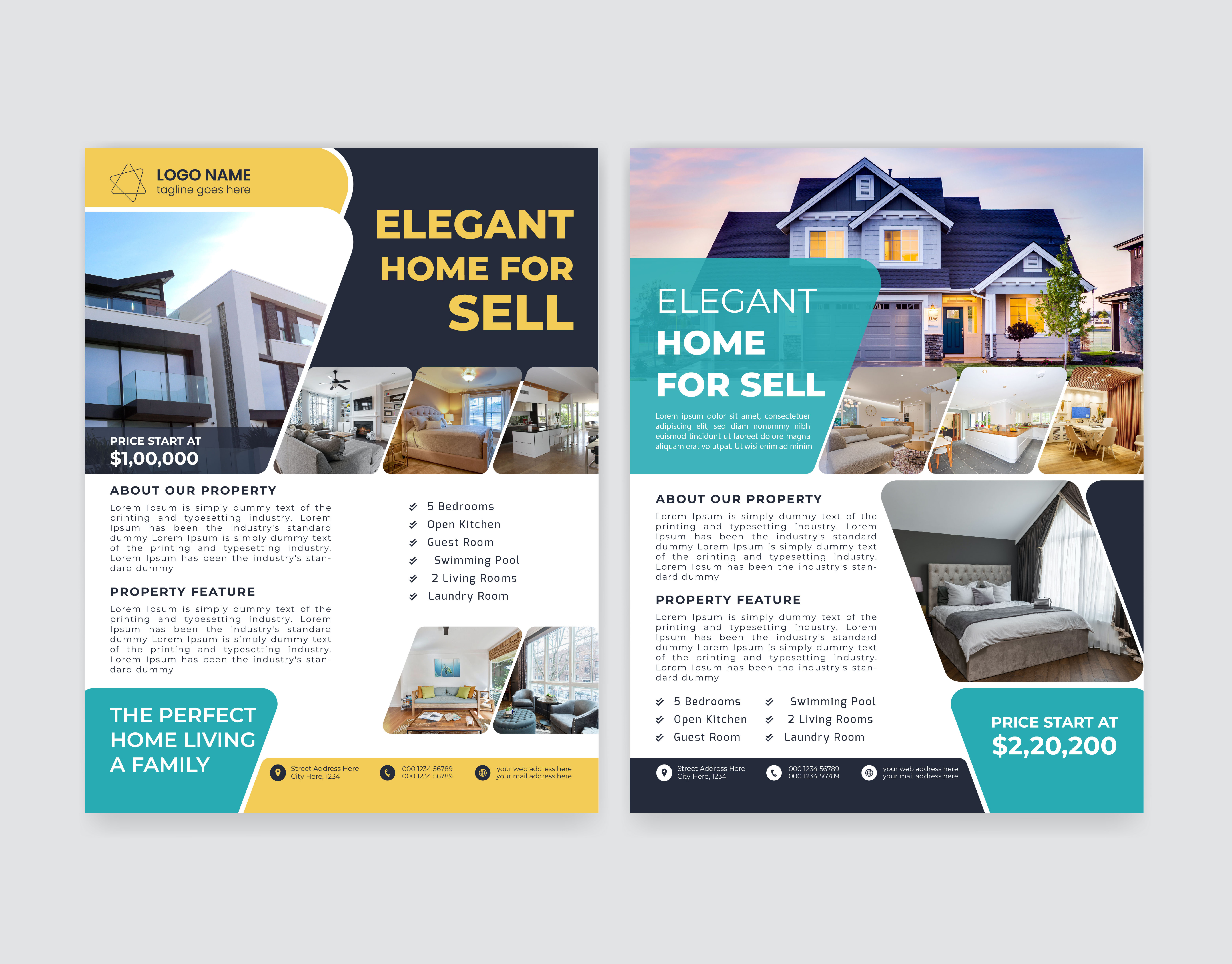 Elegant Real Estate Flyer Design Template backdrop brochure design corporate flyer design flyer flyer design graphic design poster design real estate flyer rollup stationary