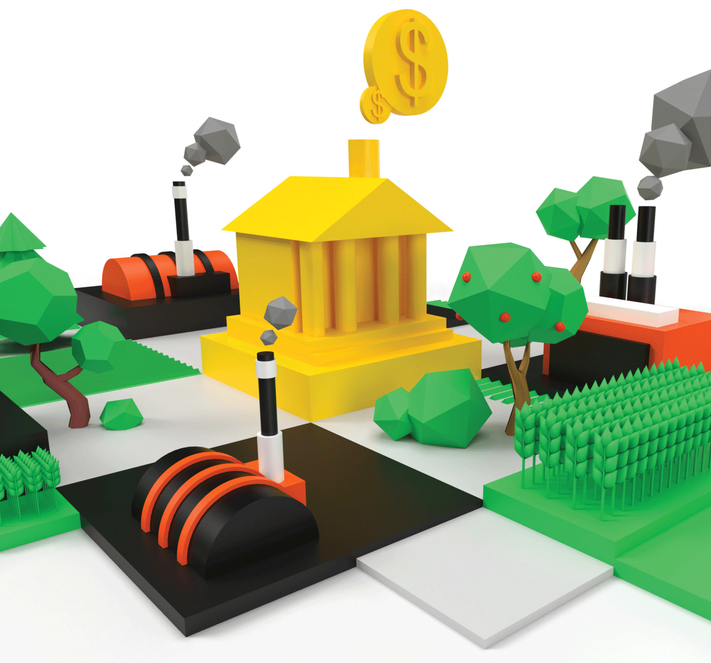 Low poly 3D modeling 3d graphic design