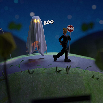 Halloween BOO 3d animation motion graphics