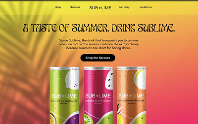 Sublime Drink Case Study animation branding drink landingpage ui