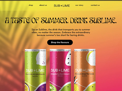 Sublime Drink Case Study animation branding drink landingpage ui