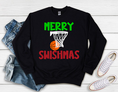 Merry Swishmas Funny Basketball Christmas Design basketball basketball christmas first christmas