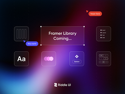 Riddle UI - Web Design System dashboard design design system figma figma ui framer library framer ui framer ui kit product design riddle riddle ui riddleui ui ui design ui kit uikit ux web web design web ui