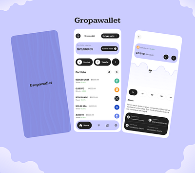 Gropawallet cryptowallet defi fintech mobileapp uidesign wallet