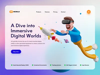 VR Hero Header 3d ai animation ar branding clean design flat graphic design hero header hero website logo modern motion graphics ui ux vr web design website