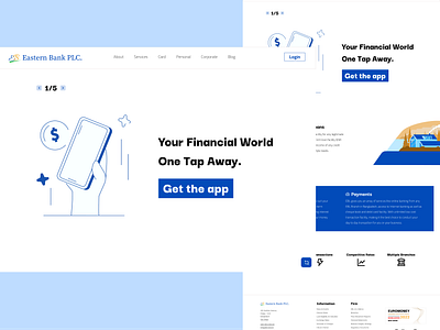 Corporate Bank: Landing Page app bank branding company design desktop graphic design illustration logo minimalist modern payment services simple trendy typography ui user friendly web