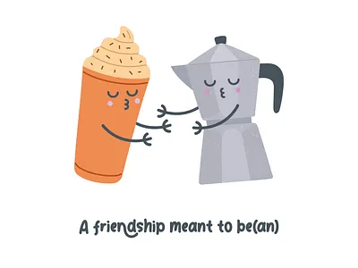 Meant to be(an) coffee digital art graphic design illustration