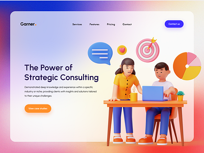 Business Hero Header 3d ai branding business clean color consulting contact design figma flat graphic design hero header hero website interactive logo modern ui ux vector