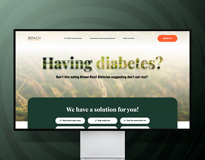 Selling Diet & Diabetes rice website app branding business clean design illustration landing page logo mobile responsive ui ux webdesign website
