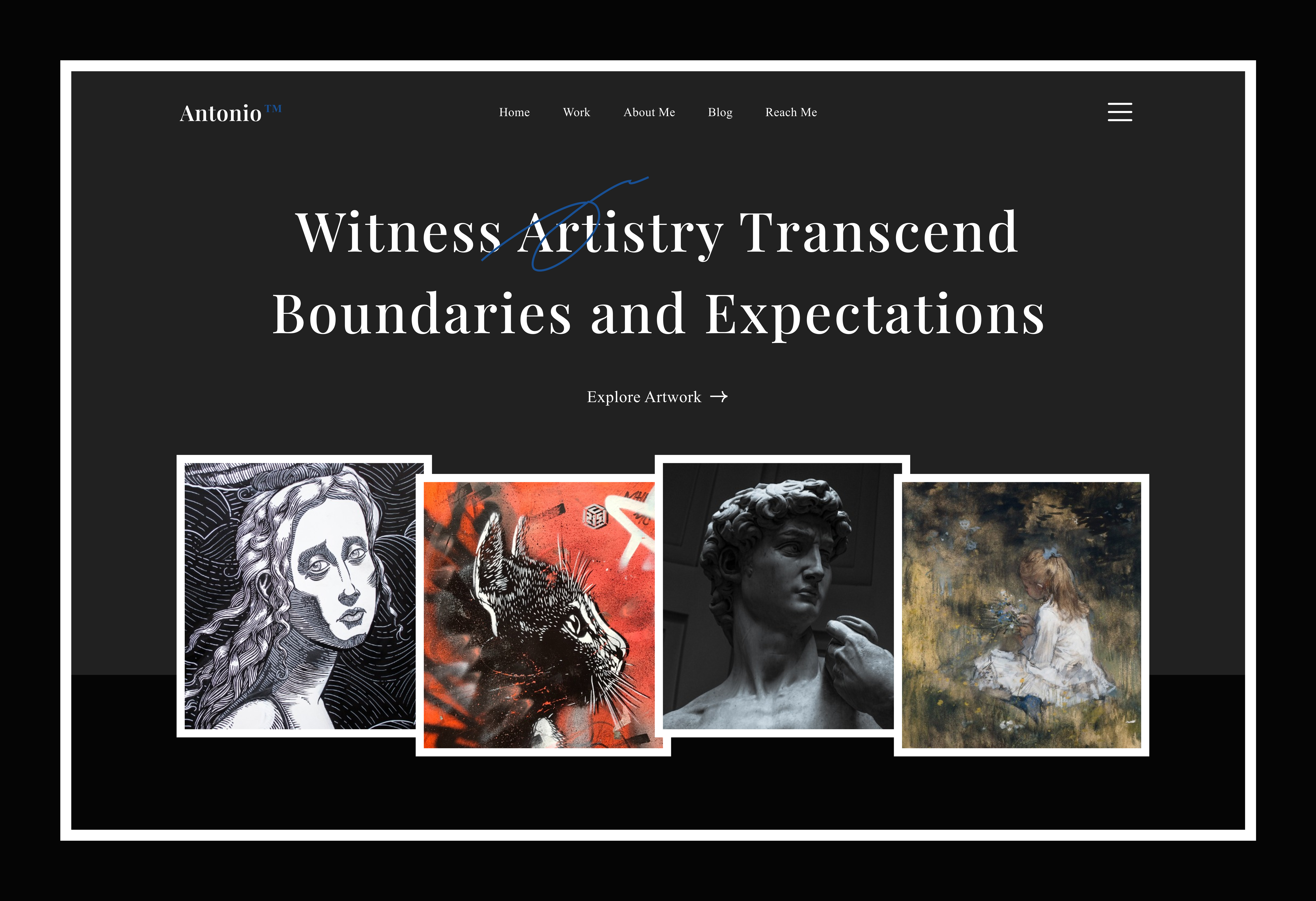 Artist Portfolio artist design portfolio ui ui design user interface web design website