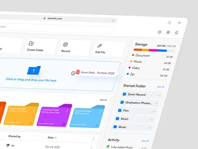 CloudSafe - SaaS File manager clean cloud cloud storage design drive file file manager file sharing folder product product design storage system ui