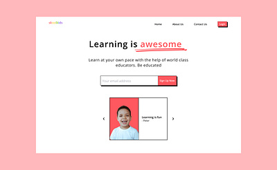 Skoolkids- Learning platform hero section bright design education edutech figma kids ui ux