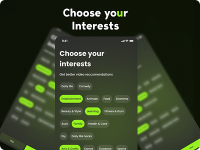 Interests Choice Screen categories categories selection category demo choose choose categories choose interests choose your interests