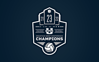 Utah State Volleyball Conference Championship Logo branding graphic design logo sports volleyball