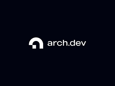 Arch.dev arch brand identity branding dev digital identity lettering logo mark negative space symbol visual identity