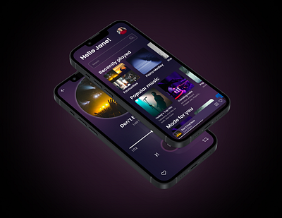 Music player App UI Design app app ui daily design figma music music app player ui ui design userinterface vector visual visual design
