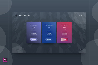 Pricing Table Landing Page Template - Adobe XD 3d adobe xd animation branding design graphic design landign page landing logo motion graphics page pricing table template ui xd