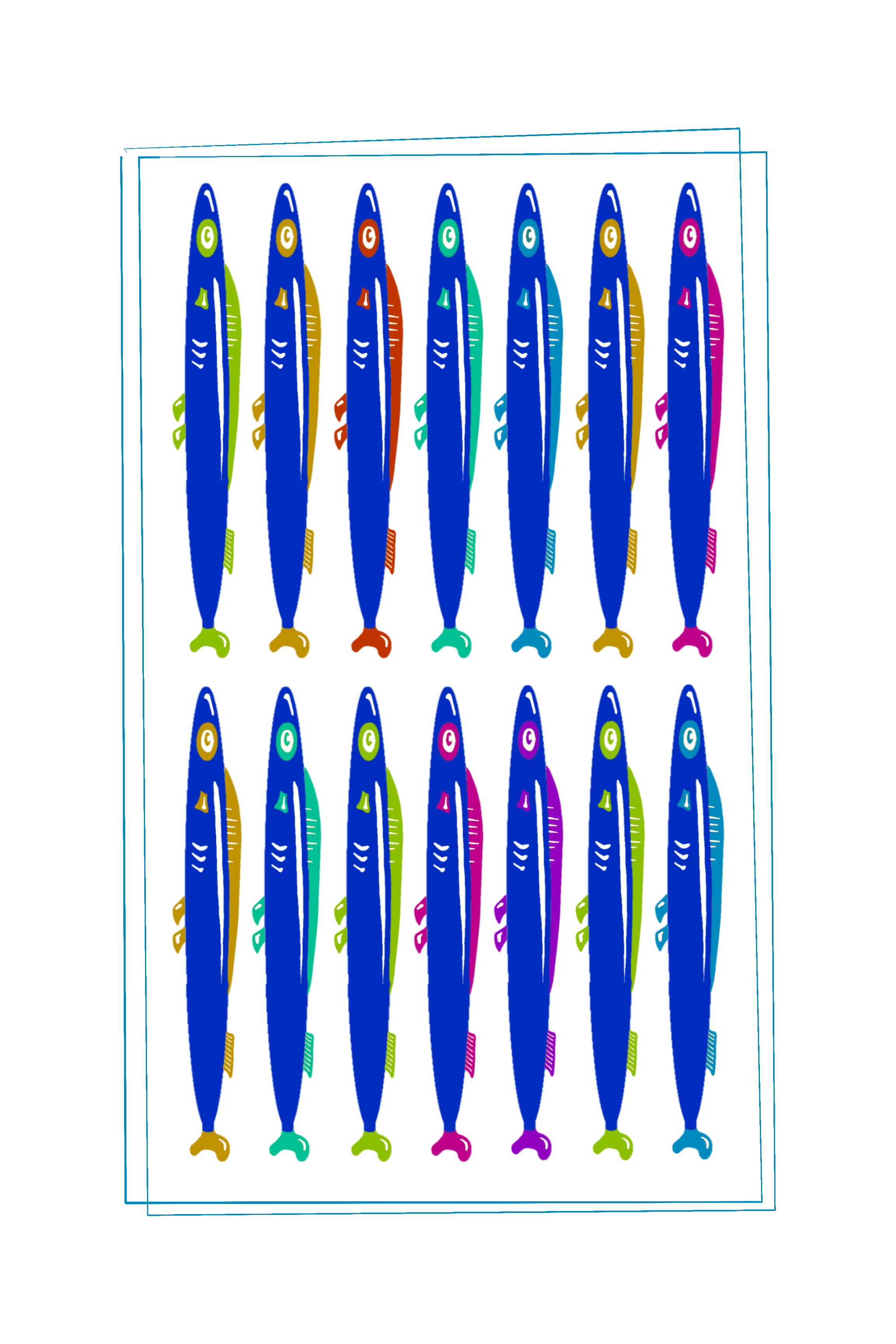 Colorful Sardines graphic design