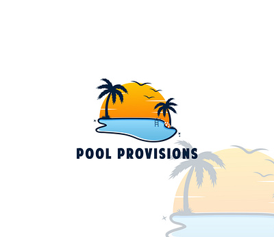 Minimalistic logo logo minimalistic mordern palm tree pool