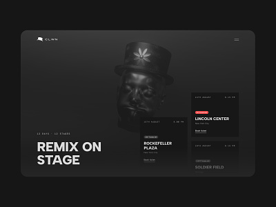 Clown Stage Events 🤡 ✨ 3d blender clown darkmode figma gradient hero moody stage theme typography ui