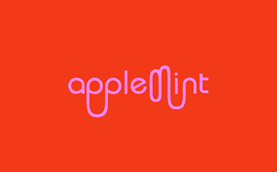 applemint studio logo branding colorful logo logomark pink red red and pink studio studio logo