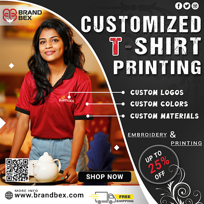 Custom T Shirt Social Media Poster | Brandbex creatives custom t shirt design flyer graphic design poster t shirt