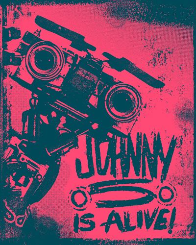Johnny 5 Illustration & Lettering 80s design illustration lettering poster punk robot type typography