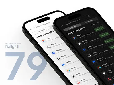 Daily UI #79 - App integrations screen app app design app integrations apps clean connect dailyui design integration integrations interface list mobile mobile app search simple sorting ui uiux ux