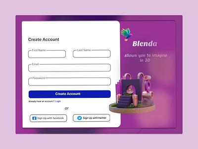 'Blenda' - Website Signup page UI/UX design design signuppage signupui ui uidesign ux website websitedesign websiteui