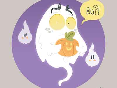 Bu?! design ghost halloween illustration vector