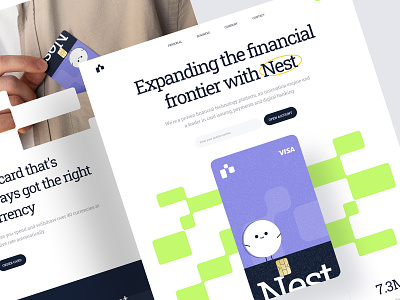 Nest - Finance Landing Page bank banking banking web card company credit card digital bank finance finance landing page finance web finance website fintech landing page manage money money card money management saas web design website design