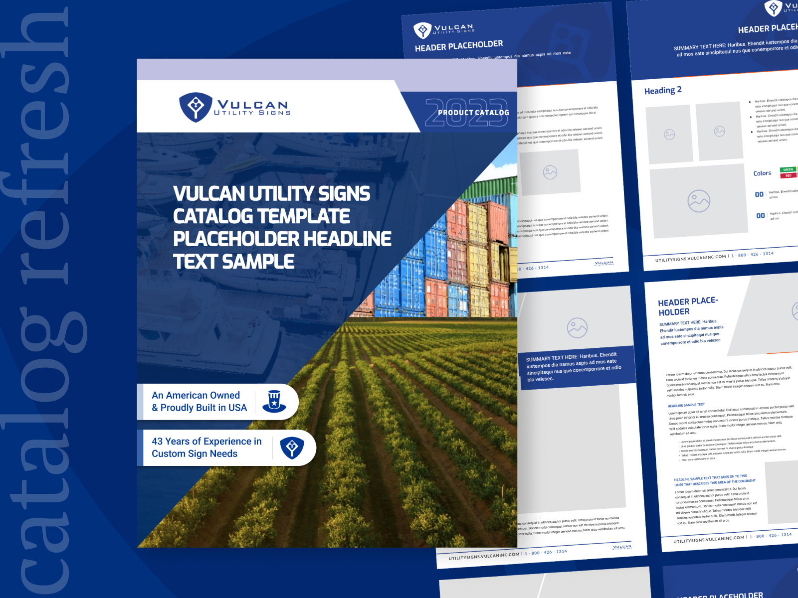 Vulcan Catalog Template Design brand brand materials branding brochure catalog design collarteral content design graphic design layout design materials print print design template template design update