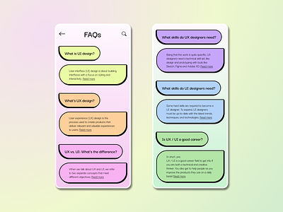 FAQ UI design app branding design digital faq graphic design ui