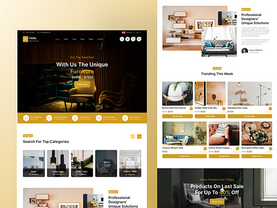 Furniture Website UI Design branding design figma furniture furniture website template furniture website wordpress graphic design illustration landing ui ux vector website design