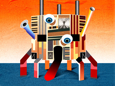 Creature Study #2 abstract bau bauhaus collage gestalt illustration isometric textured